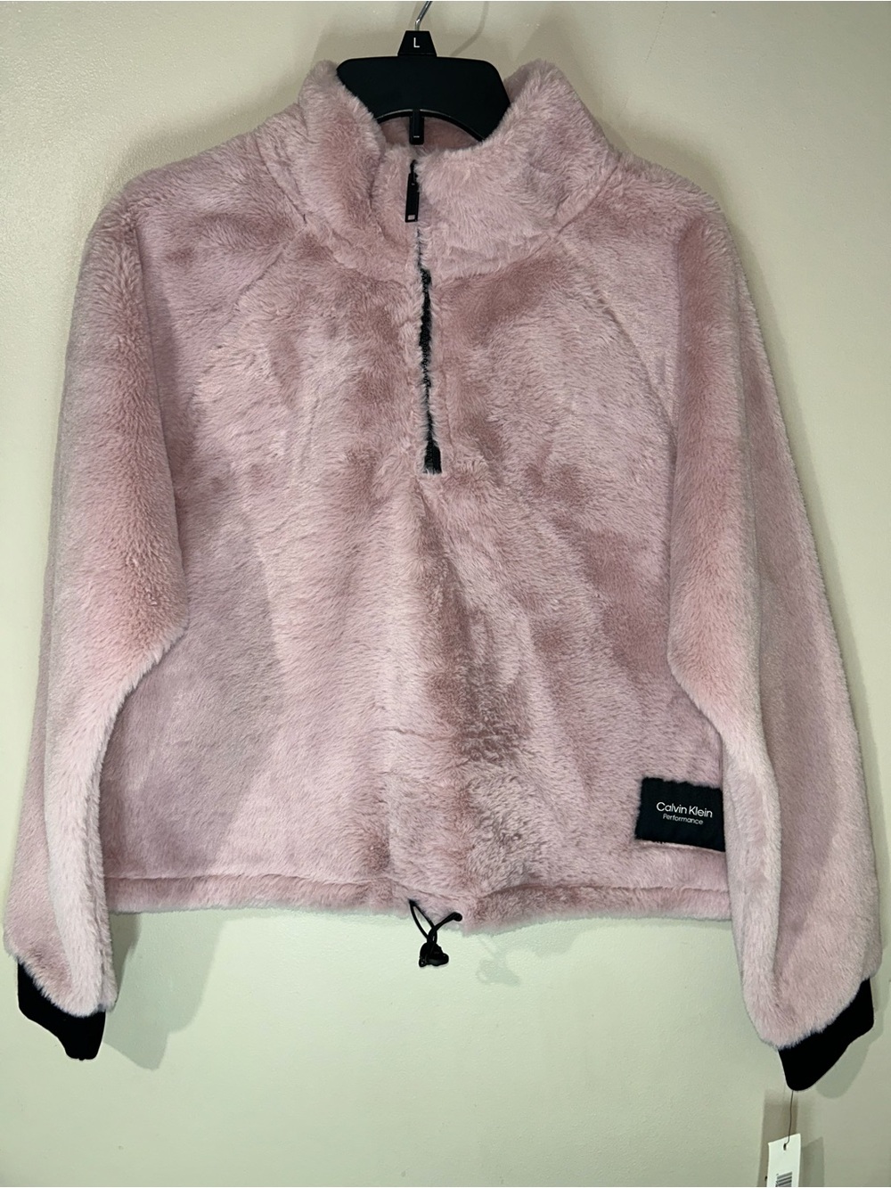 Calvin Klein Teddy Fleece Jacket in Pink Size Large New